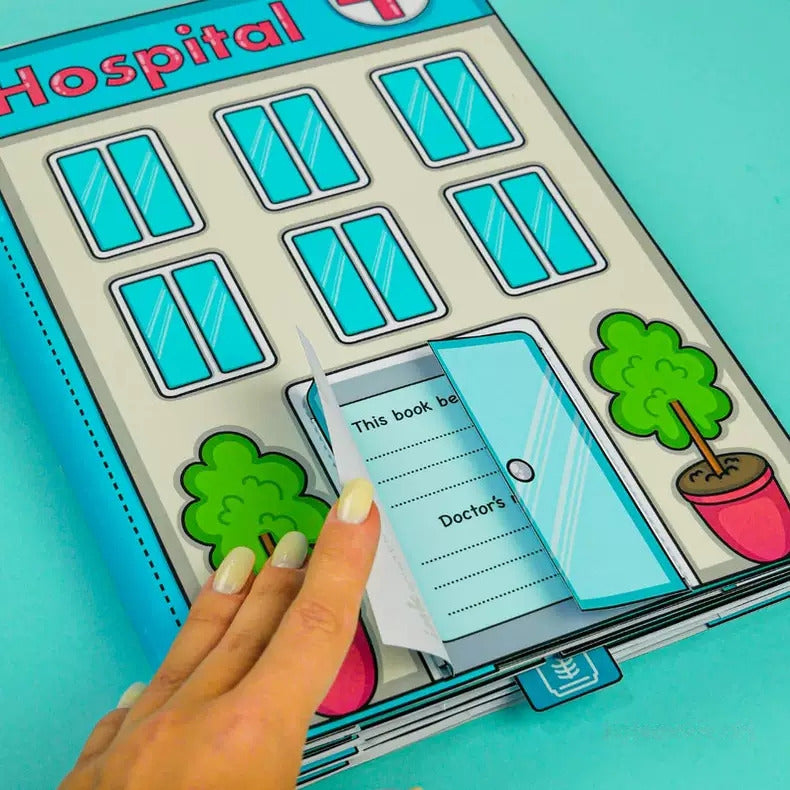 Matching activity for children to learn about hospital staff uniforms and roles