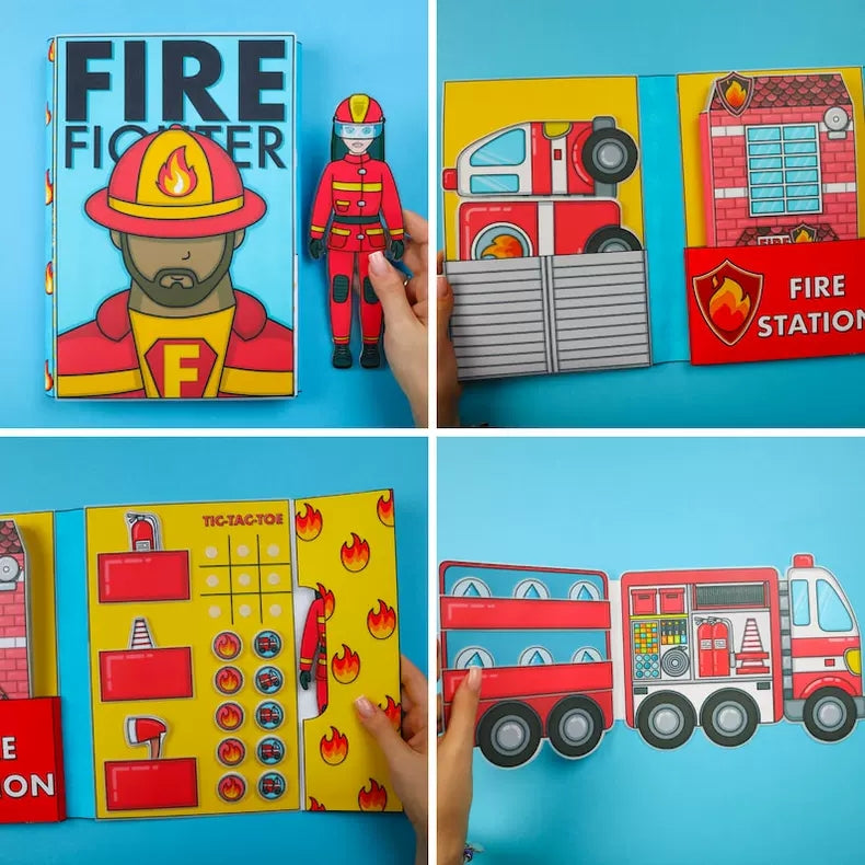 Printable firefighter stickers for velcro busy book interactive play